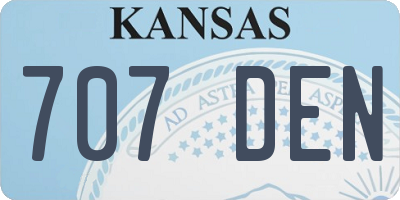 KS license plate 707DEN
