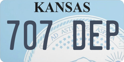 KS license plate 707DEP