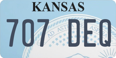 KS license plate 707DEQ