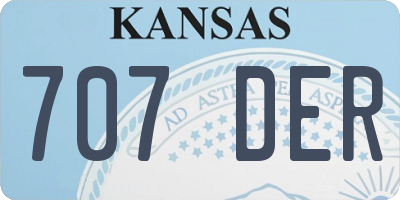 KS license plate 707DER