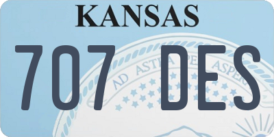 KS license plate 707DES