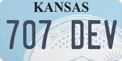 KS license plate 707DEV