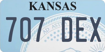 KS license plate 707DEX