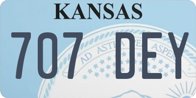 KS license plate 707DEY