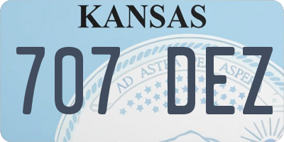 KS license plate 707DEZ
