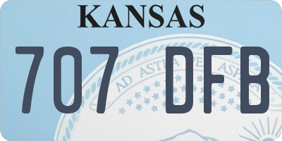 KS license plate 707DFB