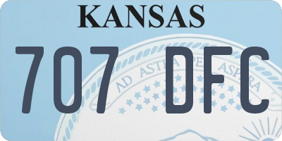 KS license plate 707DFC