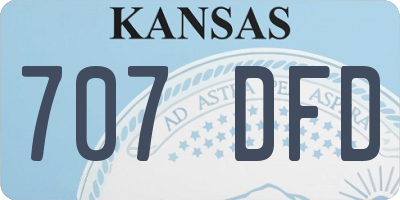 KS license plate 707DFD