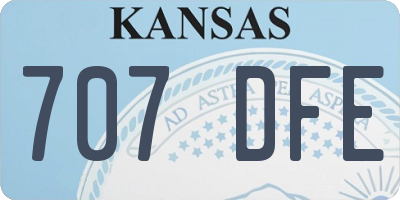 KS license plate 707DFE