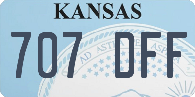 KS license plate 707DFF