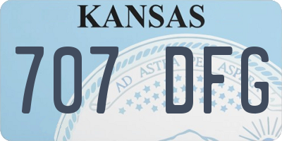KS license plate 707DFG