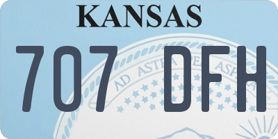 KS license plate 707DFH