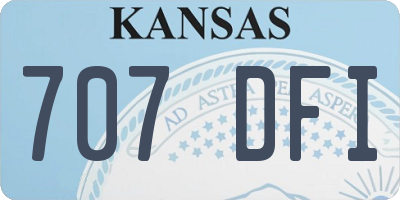 KS license plate 707DFI