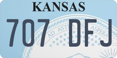 KS license plate 707DFJ