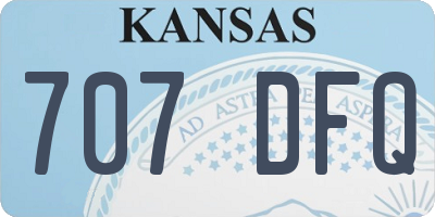 KS license plate 707DFQ