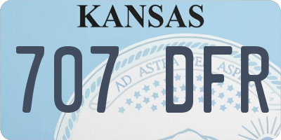 KS license plate 707DFR