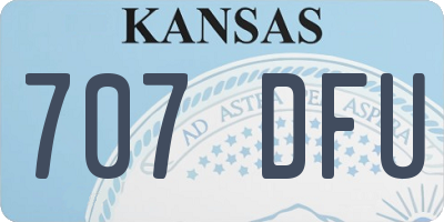 KS license plate 707DFU