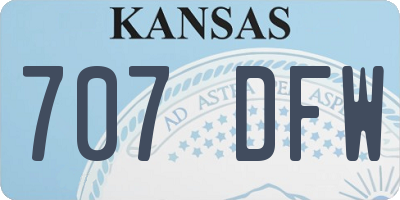 KS license plate 707DFW