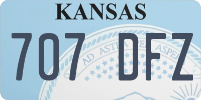 KS license plate 707DFZ
