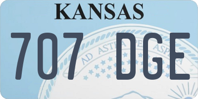 KS license plate 707DGE