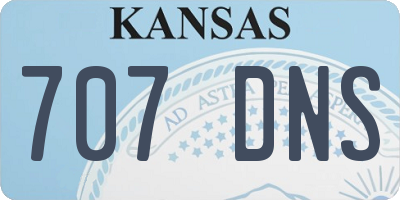 KS license plate 707DNS