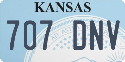 KS license plate 707DNV