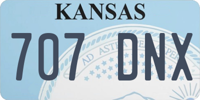 KS license plate 707DNX