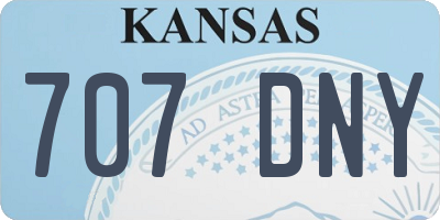 KS license plate 707DNY