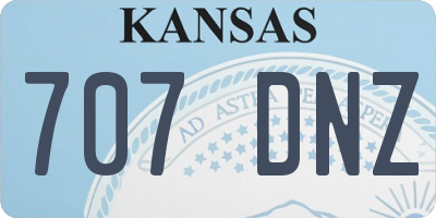 KS license plate 707DNZ