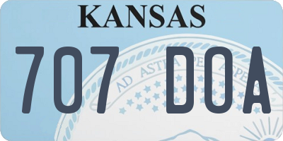 KS license plate 707DOA