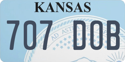 KS license plate 707DOB