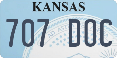 KS license plate 707DOC