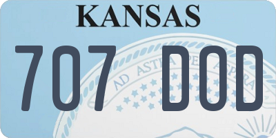 KS license plate 707DOD