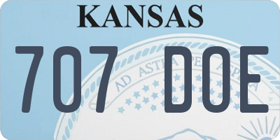 KS license plate 707DOE