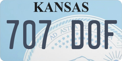 KS license plate 707DOF