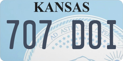 KS license plate 707DOI