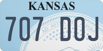 KS license plate 707DOJ