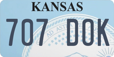 KS license plate 707DOK