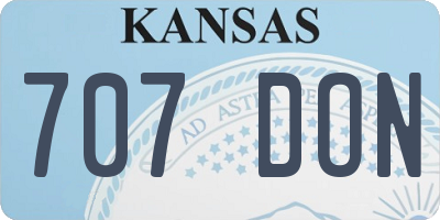 KS license plate 707DON