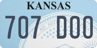 KS license plate 707DOO