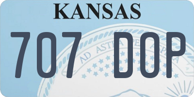 KS license plate 707DOP