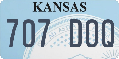 KS license plate 707DOQ