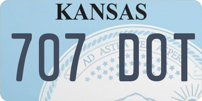 KS license plate 707DOT