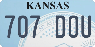 KS license plate 707DOU