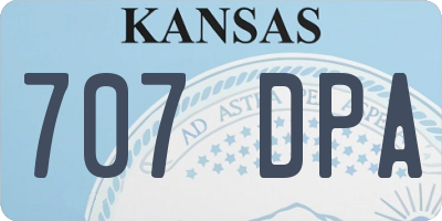 KS license plate 707DPA