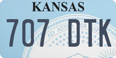 KS license plate 707DTK
