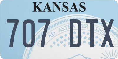 KS license plate 707DTX