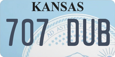 KS license plate 707DUB
