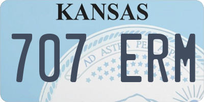 KS license plate 707ERM