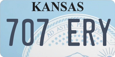 KS license plate 707ERY